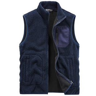 2023 Winter new middle-aged and elderly inner wear bottoming warm vest double-sided velvet men's comfortable loose vest vest