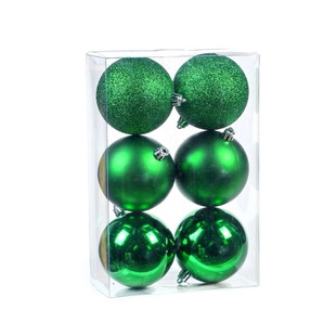 Cross-border hot sale 6 8 PVC boxed Christmas balls bright matte powder balls plastic electroplated round balls Christmas tree decorative balls