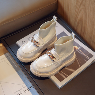 Girls autumn and winter new Korean version of Martin boots fleece-lined warm boots soft bottom non-slip princess versatile cotton shoes 23-36