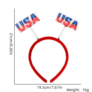 2024 New American Independence Day Flag Hat Headband Holiday Party Decoration Props Five-pointed Star Tassel Headband