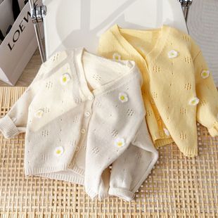 Girls cardigan autumn coat new hollow fashion coat very cute knitted coat