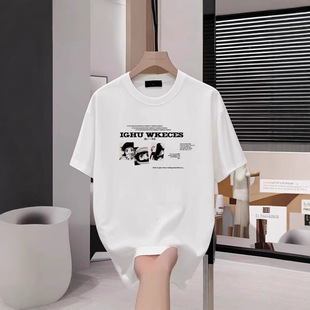 Men's Summer New Duffy Handsome Trendy Brand All-match Printed Casual Short-sleeved Men's American Style Trendy Brand Loose T-shirt Men's Clothing