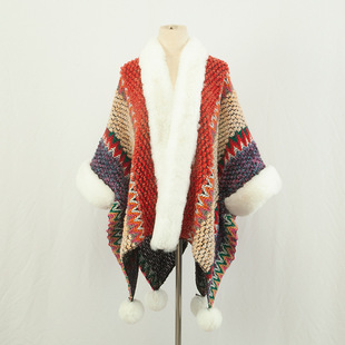 Yunnan Ethnic Style Shawl Poncho Outer Wear Xinjiang Xizang Early Spring Thickened Travel Scarf Cardigan Dual-purpose Cloud Shoulder