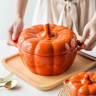 Pumpkin Baking Bowl Microwave Oven Special Baked Rice Bowl Creative Ceramic Noodle Bowl Soup Bowl Steamed Egg Cuff for Hair