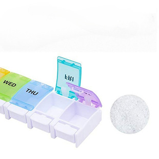 Factory direct rainbow pill box high quality 7 grid 7 days long one week button plastic pill box