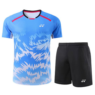 YY New Badminton Suit Quick-drying Women's Short-sleeved Net Table Tennis Men's Sports Training Suit Ice Silk Competition Suit