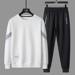 Men's Autumn and Winter Fashion Brand Two-piece Sweater suit Men's Suit Spring and Autumn Leisure Sports suit Men's Crewneck Sweater