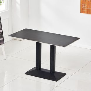 Internet Celebrity Light Luxury Rock Plate Dining Table Milk Tea Shop Coffee Restaurant Hotel Hotel Negotiation Reception Commercial Long Square Table Simple