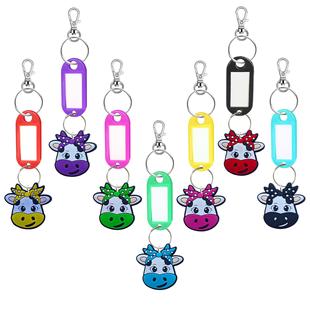 Cross-border Bow Cow Colorfulful Plastic Sign Key Sign temu Rental Room Hotel Hotel Number Classification Sign
