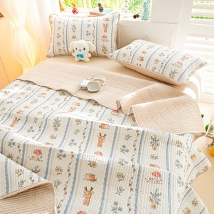 Class A new cotton cotton bed cover sheet small fresh cotton bed sheet kang cover dormitory three-piece bedding 4