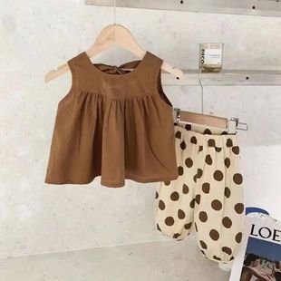 Летний набор для девочек Baby Ocean Children Perspolition Бренд Корейский жилет Детская рубашка