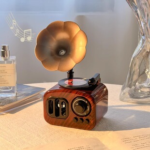 Retro phonograph ornaments desktop creative music box living room porch home nostalgic decorations niche high-end sense