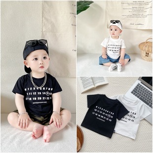 Ins Infant Short-sleeved 2025 Summer New Cool Short-sleeved Korean Style Trendy Short-sleeved T-shirt for Boys and Girls