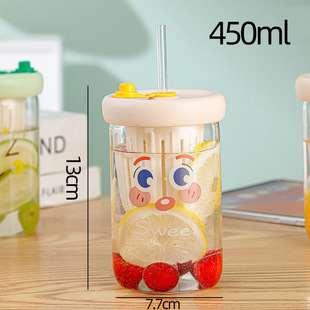 New Tea separation cup lemon Cup borosilicate high-looking Internet celebrity water cup coffee portable gift Cup with straw