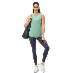 Spring and Summer New Women's Loose Yoga Vest Breathable Quick-drying Running T-shirt Sleeveless Top Sports Vest 22134