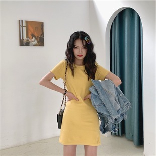 Summer Korean version of the new mid-length dress female students slim foreign trade fashion women's skirt clothes tide wholesale