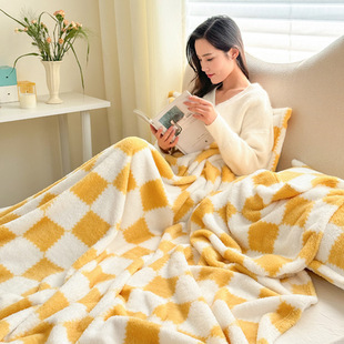 Winter Flannel Blanket Class A Thickened Coral Fleece Blanket Plaid Office Nap Blanket Milk Fleece Blanket