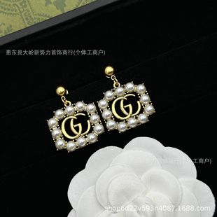 G Home/Ancient Home New Fashion Retro Earrings Pearl Diamond Earrings Women's Joker Fashion Earrings Factory Outlet