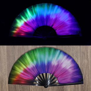 in stock Cross-border Explosions Kung Fu Fan Dance Props Can Set Music Festival Carnival Fan Foreign Trade Source Factory Direct Supply