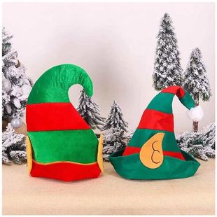 Christmas Elf Hat Clown Hat Ears Red Green Striped Hat Christmas Party Decorations Elf Christmas Hat