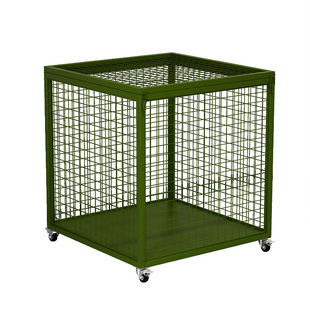 Army Green mobile net cage mobile pallet field supplies heavy storage cage with wheels mobile pallet accessories box