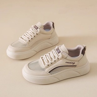 Summer Women's Shoes New Breathable Hollow-out Mesh Shoes Women's Korean-style All-match Thick-soled sneaker Casual Board Shoes White Shoes