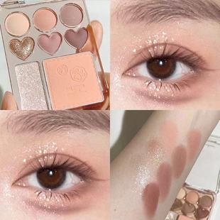 Love eye shadow plate blush high-gloss one plate caramel powder brown earth color matte pearlescent student explosions affordable women