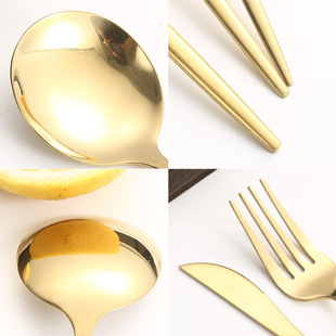 Cross-border Amazon Portugal Stainless Steel Tableware Western Food Knife and Fork Spoon suit Steak Knife and Fork Spoon Gift Box suit