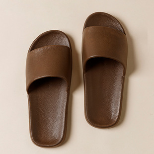 Mocha Slippers Leather Pattern Women's Summer eva Indoor Non-stinky Feet Non-slip Bathroom Bathing Home Sandals Men's Household