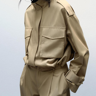 Foreign trade 2024 autumn new suit women's jacket coat pleated decorative casual straight trousers two-piece set