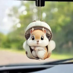 2D Cross-border New Acrylic Flat Backpack Squirrel Car Pendant
