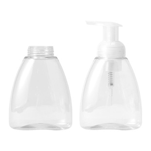 Pet Bubble Hand Sanitizer Foam Mousse Pump Head Hand Sanitizer Flat Bottle 300ml Transparent Plastic Empty Bottle