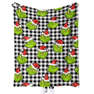 Cross-border exclusive 3D printing flannel blanket folding blanket nap blanket air conditioning blanket thickened blanket green wool monster