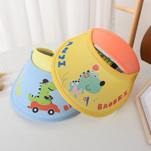 Children's Hat Summer Sunscreen Sun Hat Boys Sun Hat Empty Top Hat Big Brim Cartoon Baby Cool Hat