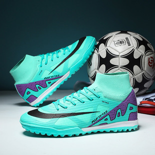 Cross-border high-top foreign trade football shoes new AG spike TF broken nail artificial grass competition training shoes a pair of generation hair