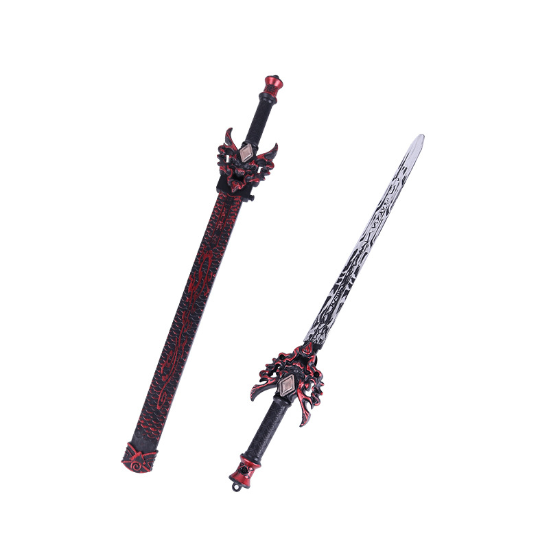 Children's One-Touch Ejectable Toy Sword with Sheath Stage Prop 39cm Toy Sword Night Market Stall Wholesale Supply