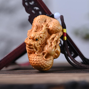 Thuja wood carving article play hand piece dragon panlong wood faucet handle piece men's carry-on play