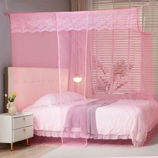 Old-fashioned thick mosquito net home 1.5 floor double bed net yarn door encryption 0.9 meters 1.8m floor binding rope