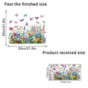 Kun Shangpin New Electrostatic Sticker No Glue Flowers Butterfly Dragonfly Refrigerator Glass Doors and Windows Car Window Decorative Painting KSJ1