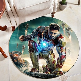 Мстители Marvel Heroes круглый ковер Железный человек Человек-паук Спальня Компьютер Поворотное кресло Подвесная корзина Напольный коврик