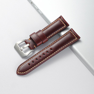 Foreign Trade Bicycle Thick Line Top Layer Cowhide Sports Watch Band Men's Rugged High-end Oil Leather Quality Men's Wear Watch Band