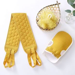 Three-piece bath ball flower braces strong mud rubbing under the gray artifact men's and women's painless bath towel combination suit