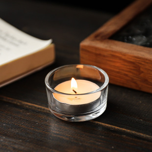 Modern Simple Four-Point Glass Candlestick Ornaments Romantic Expression Candlelight Dinner Decoration Arrangement Photo Props Candlestick