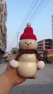 500ml Christmas Snowman bottle PET plastic disposable milk tea bottle Christmas juice drink milk tea cup with lid