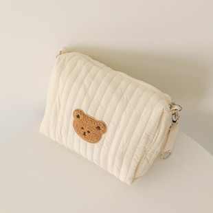 Pastoral Style New Zipper Embroidery Cotton Mummy Bag Baby Trolley Hanging Bag Diaper Bag Good for Going Out