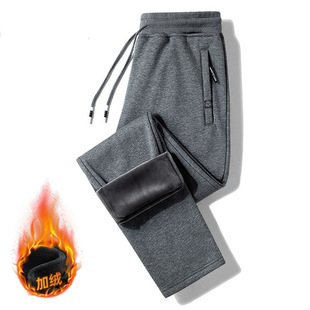 Wholesale autumn and winter fashion warm leggings men's plus size fleece-lined sports pants loose casual padded pants