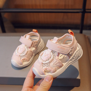 2024 Summer New Men's Baby's Sandals Soft Sole Machine Shoes Baotou Anti-kick Baby Female Shoes for Hair