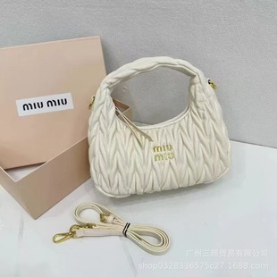 Мью дом пельмени сумка из овечьей кожи складки HOBO подмышки сумка полумесяц на одно плечо