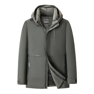 2024 Autumn Winter New Hooded Lightweight Warm Down Jacket Loose Business White Duck Down Dad Casual Top