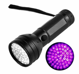 Cross-border purple light 395 LED purple light flashlight dry cell cat moss light detection aluminum alloy flashlight